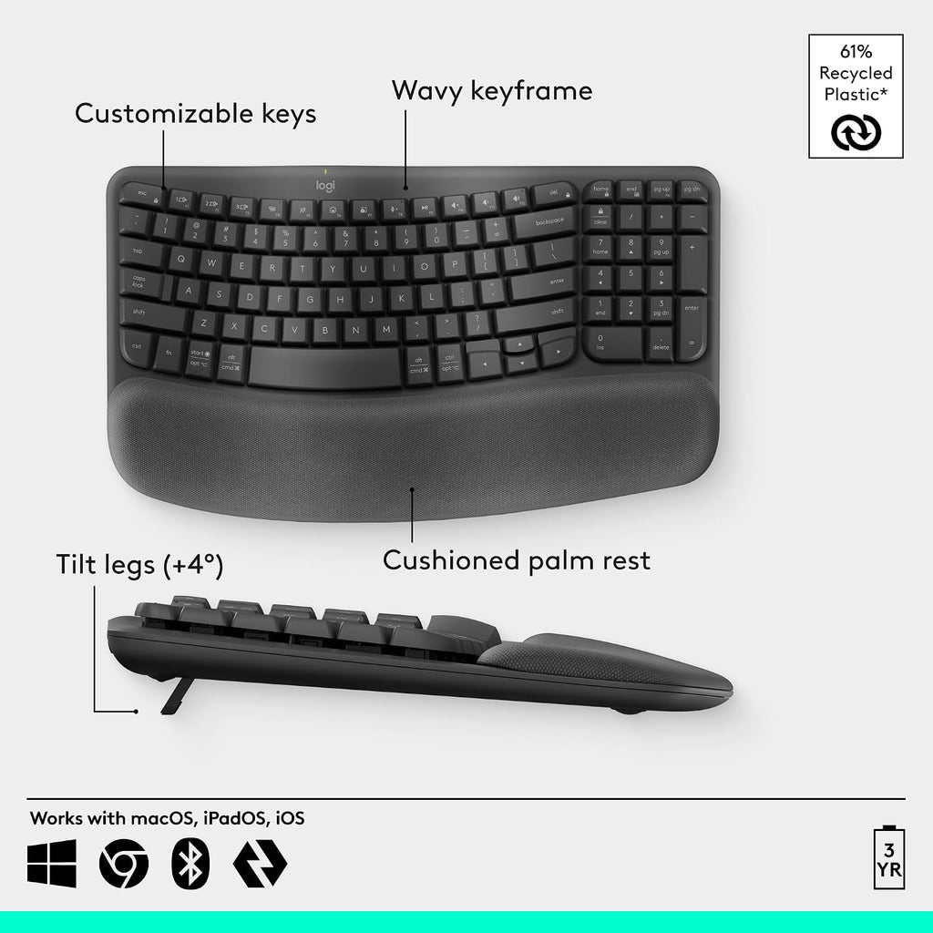 Logitech Wave Keys Keyboard — Graphite