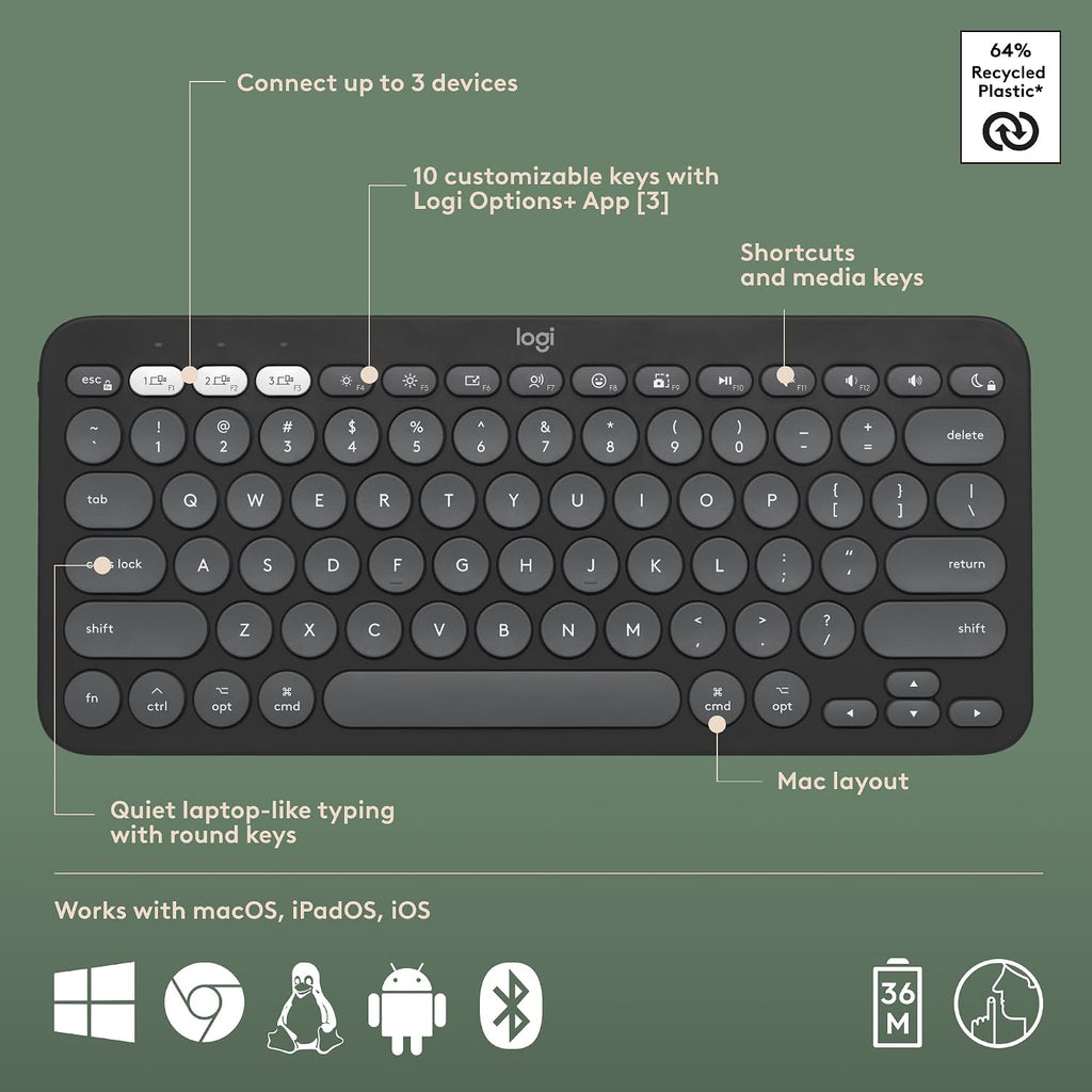 Logitech Pebble 2 Keyboard and Mouse Combo for Mac — Graphite