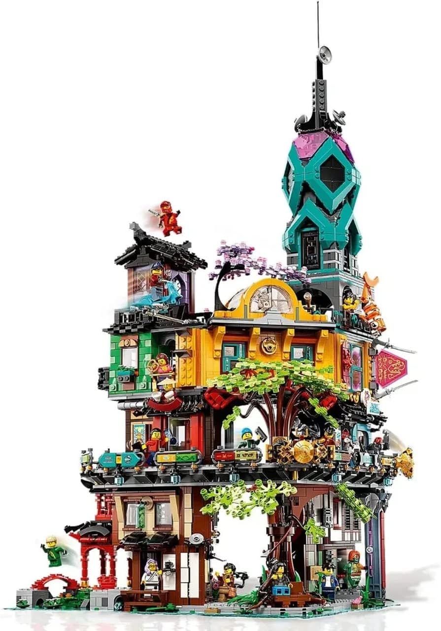 LEGO NINJAGO City Gardens Playset Featuring 19 Minifigures - 10th Anniversary Edition 71741 Building Kit(5,685 Pieces)