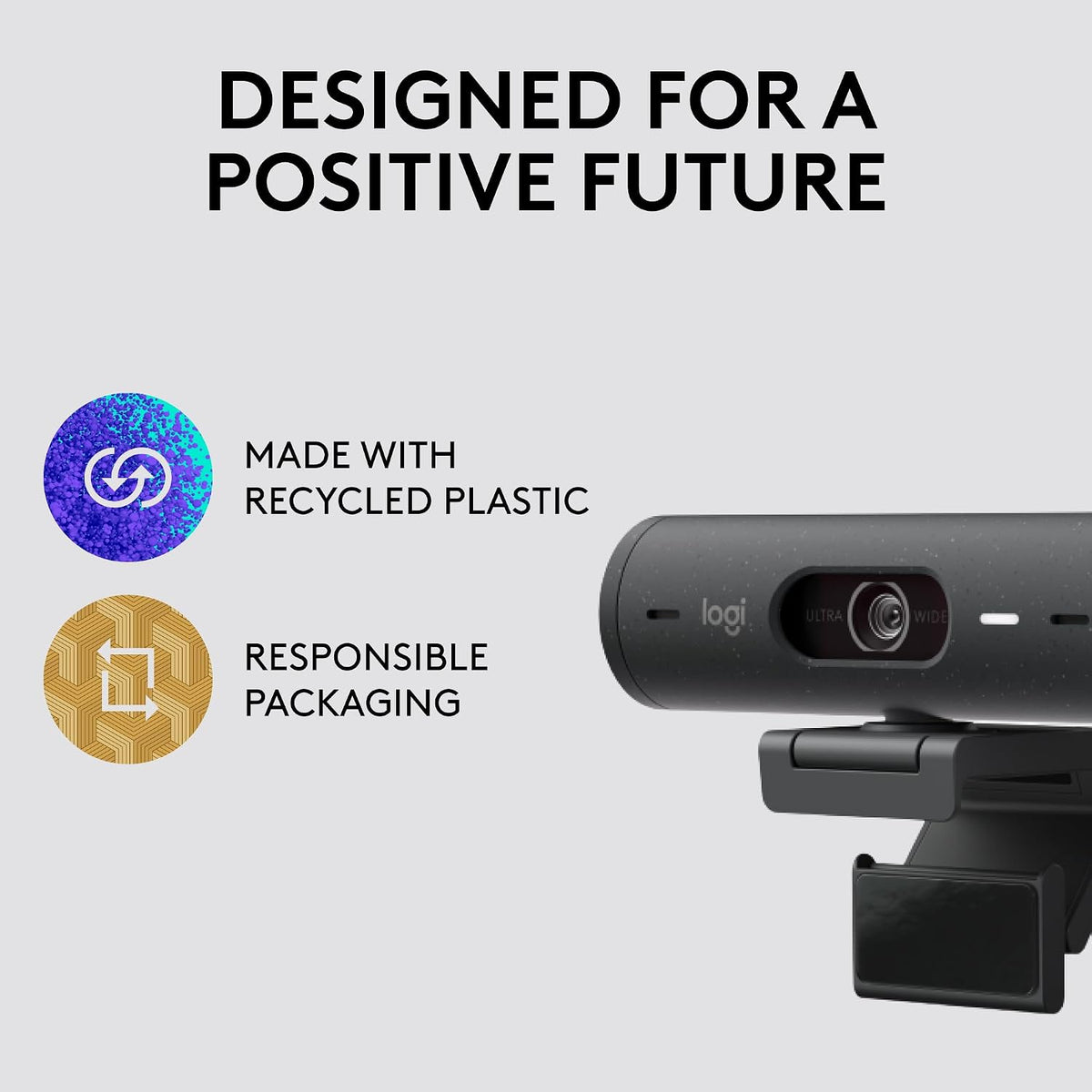 Logitech BRIO 500 Webcam — Graphite