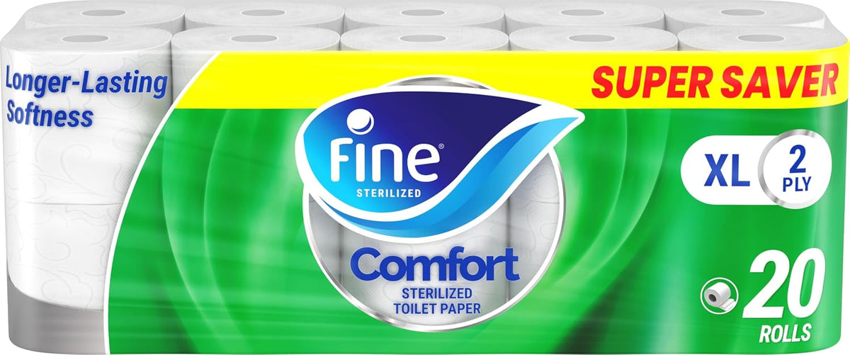 Fine Comfort XL Toilet Tissues Paper, 20 Rolls x 250 sheets x 2 Ply — additional view 2