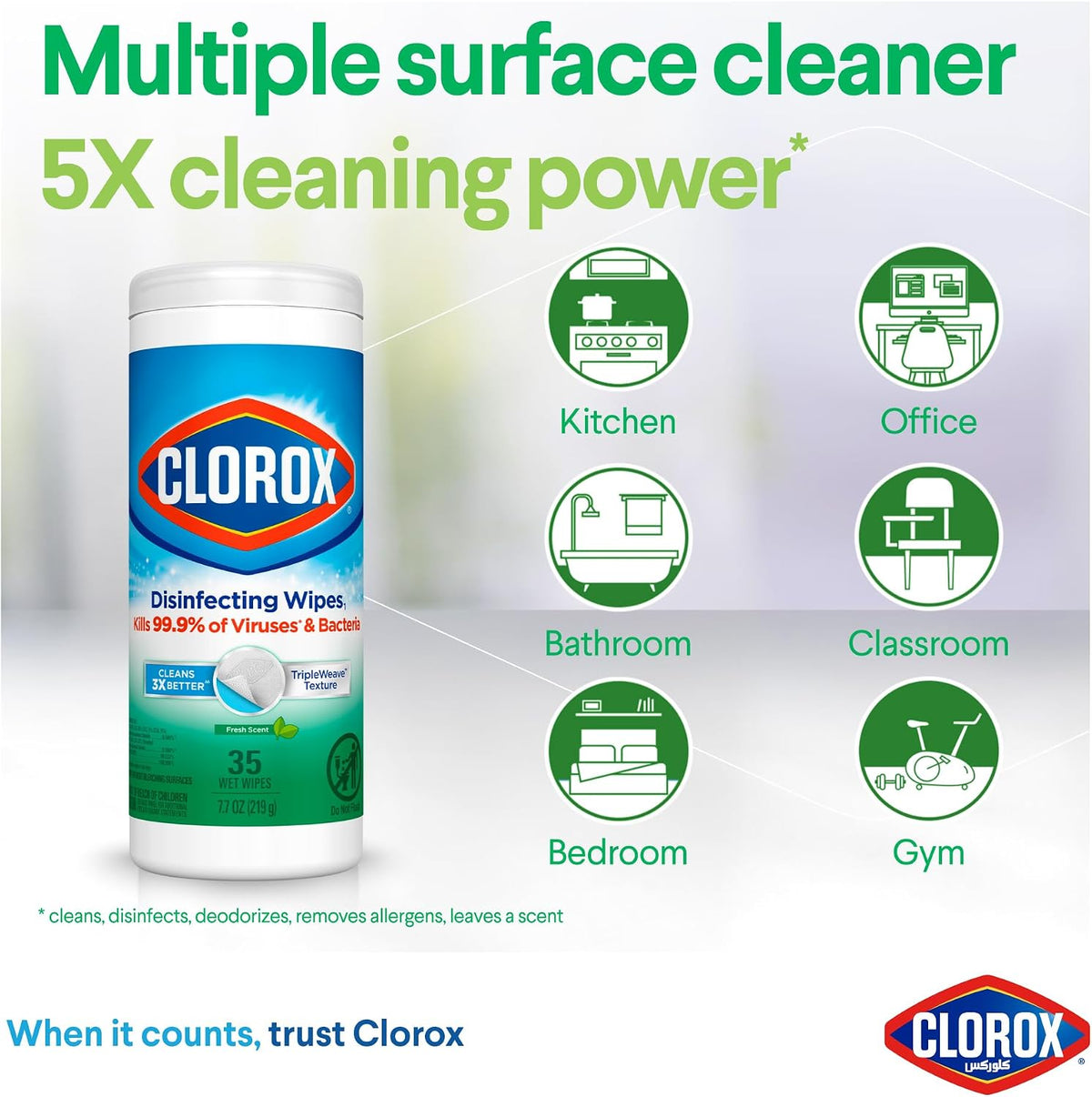 Clorox 35 Count Disinfecting Wipes Fresh Scent (Pack of 2) — additional view 4