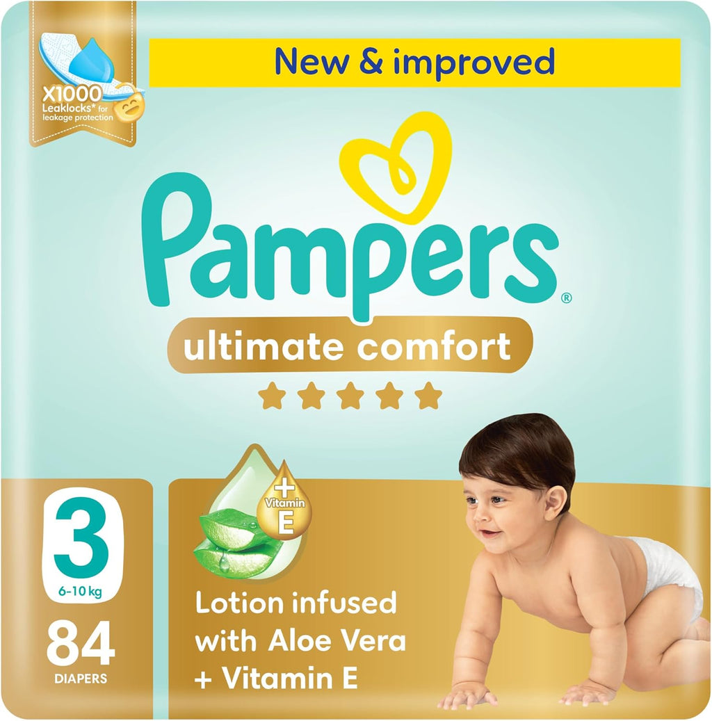 Pampers Ultimate Comfort Premium Taped Diapers 6-10kg Size 3 GP 84 Count