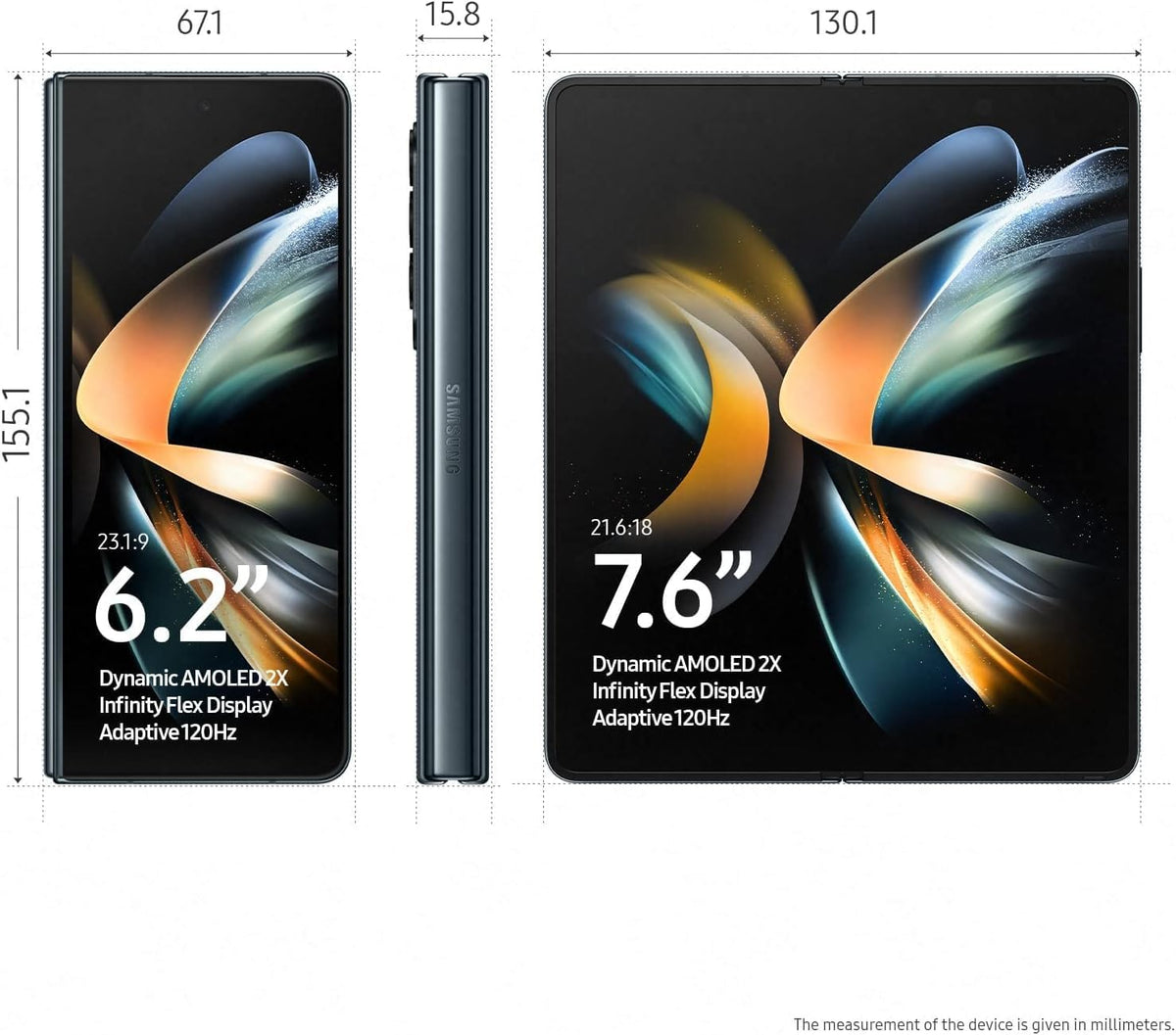 Samsung Galaxy Z Fold4 5G (Dual Sim And Esim) 7.6 inches, 512GB Rom/12GB Ram/SM-F936B - Gray Green - International Version