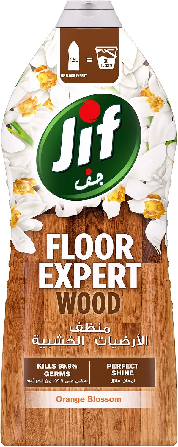 JIF Floor Expert Liquid Cleaner, Wood, Orange Blossom, Kills 99.9% Germs, Perfect Shine, 1.5L — additional product view 3