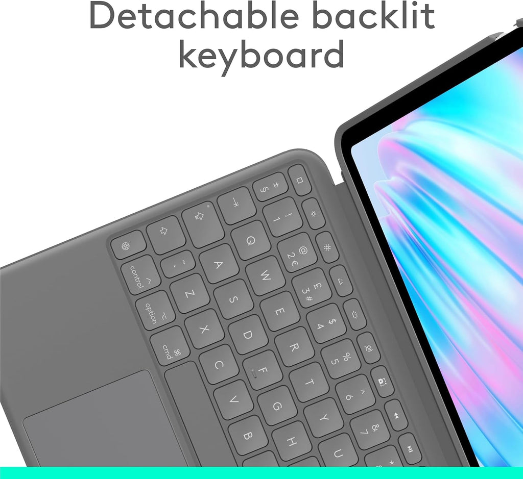 Logitech Combo Touch Keyboard Case for iPad Air 11-inch M2 / M3 and Air 5th Gen — Oxford Grey