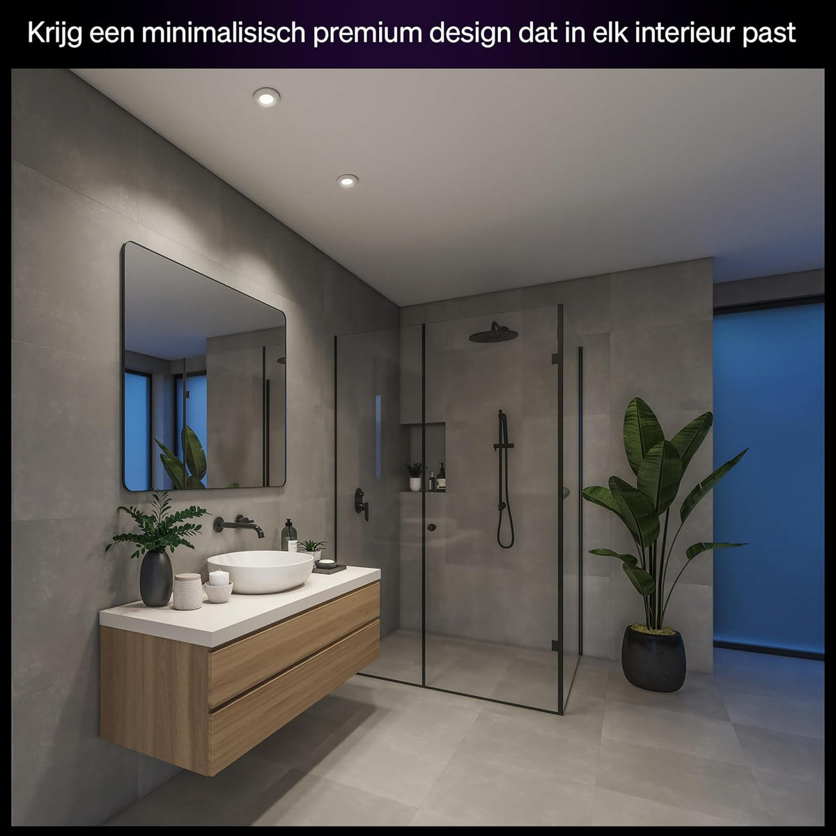 Philips Hue White Ambiance Adore 3 x 5 W Chrome Recessed Bathroom Lighting with Dimmer Control, App Controlled, Compatible with Amazon Alexa, White — white