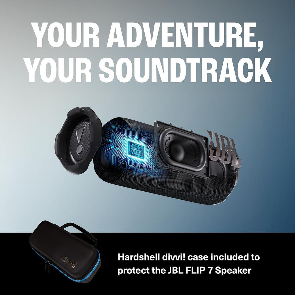 JBL Flip 7 with divvi Premium Hard Case — Squad