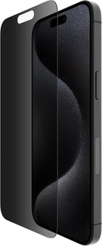 Belkin ScreenForce TemperedGlass Treated Privacy Screen Protector for iPhone 15 Pro Max - Slim & Scratch-Resistant - Includes Easy Align Tray for Bubble Free Application