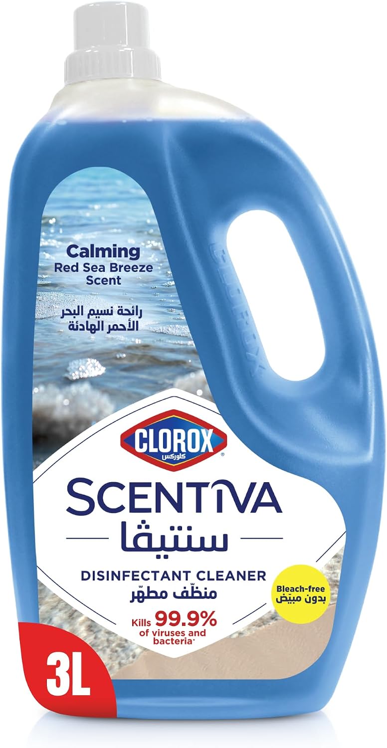 Clorox Scentiva Disinfectant Floor Cleaner 3L, Red Sea Breeze, Kills 99.9% of Viruses and Bacteria, Bleach Free — front product image