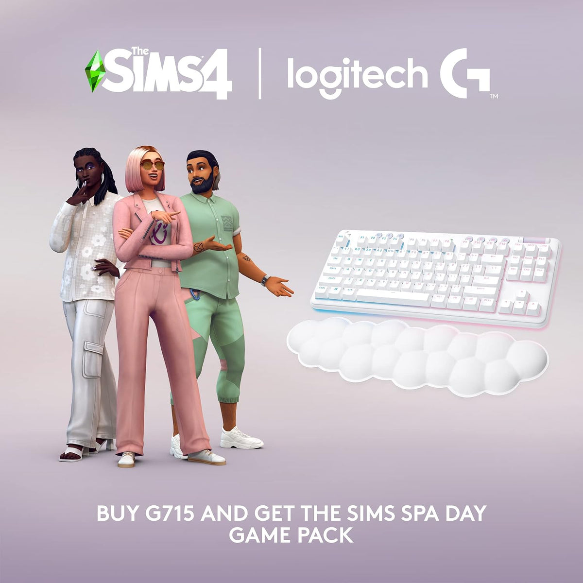 Logitech G715 Wireless Gaming Keyboard — White Mist