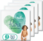 Pampers Pure Protection Dermatologically Tested Diapers, Size 5, 96 Diaper Count