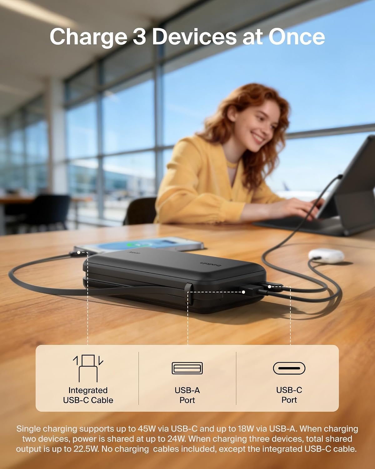 Belkin UltraCharge 20000mAh 45W Power Bank with USB-C Cable & Display Black