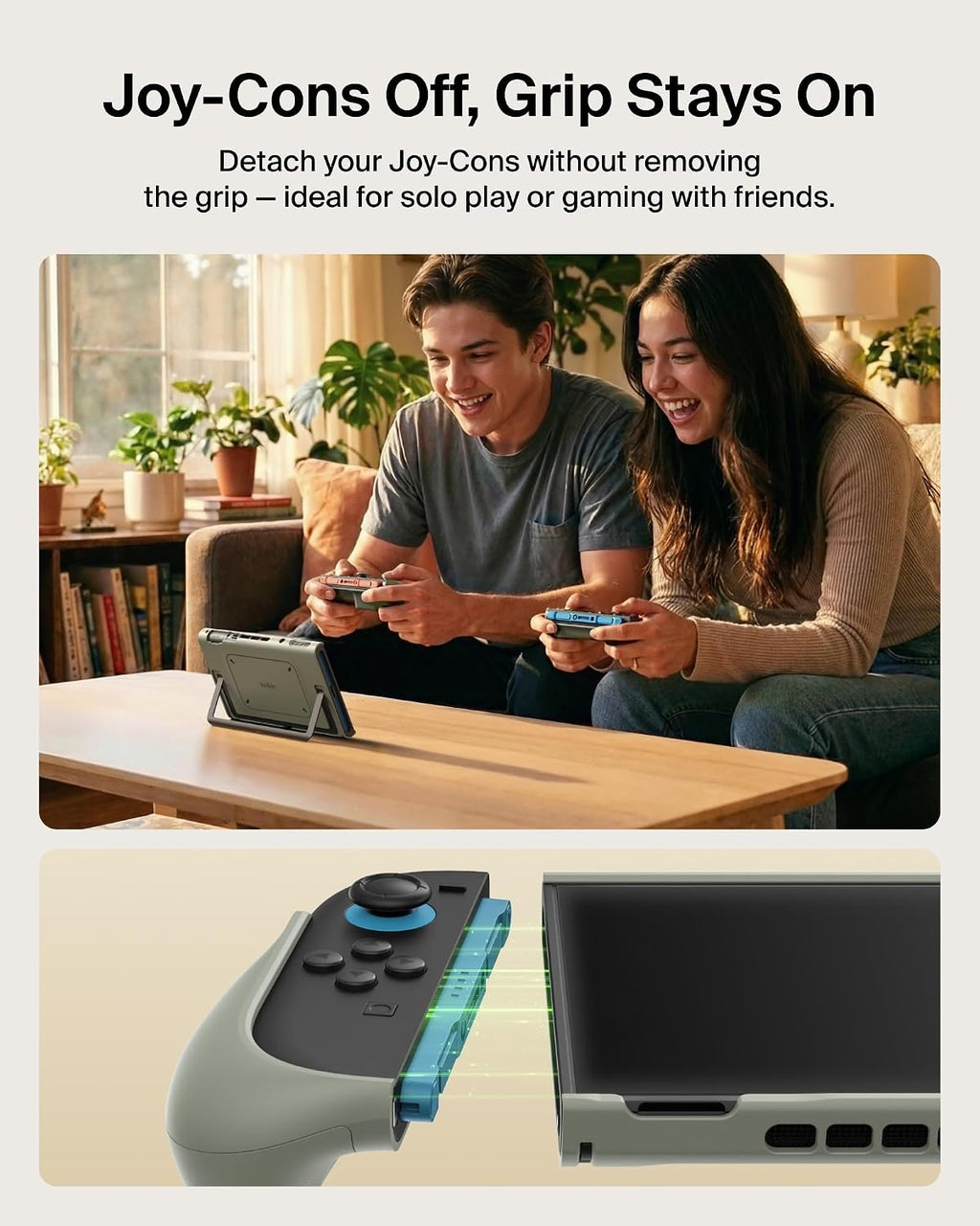 Belkin Nintendo Switch 2 Case Grip, Dockable & Quick-Release Design, Ergonomic Non-Slip, Kickstand Compatible Protective Case, Detachable & Comfortable Joy-Con 2 Handheld Grip, Travel Controller case