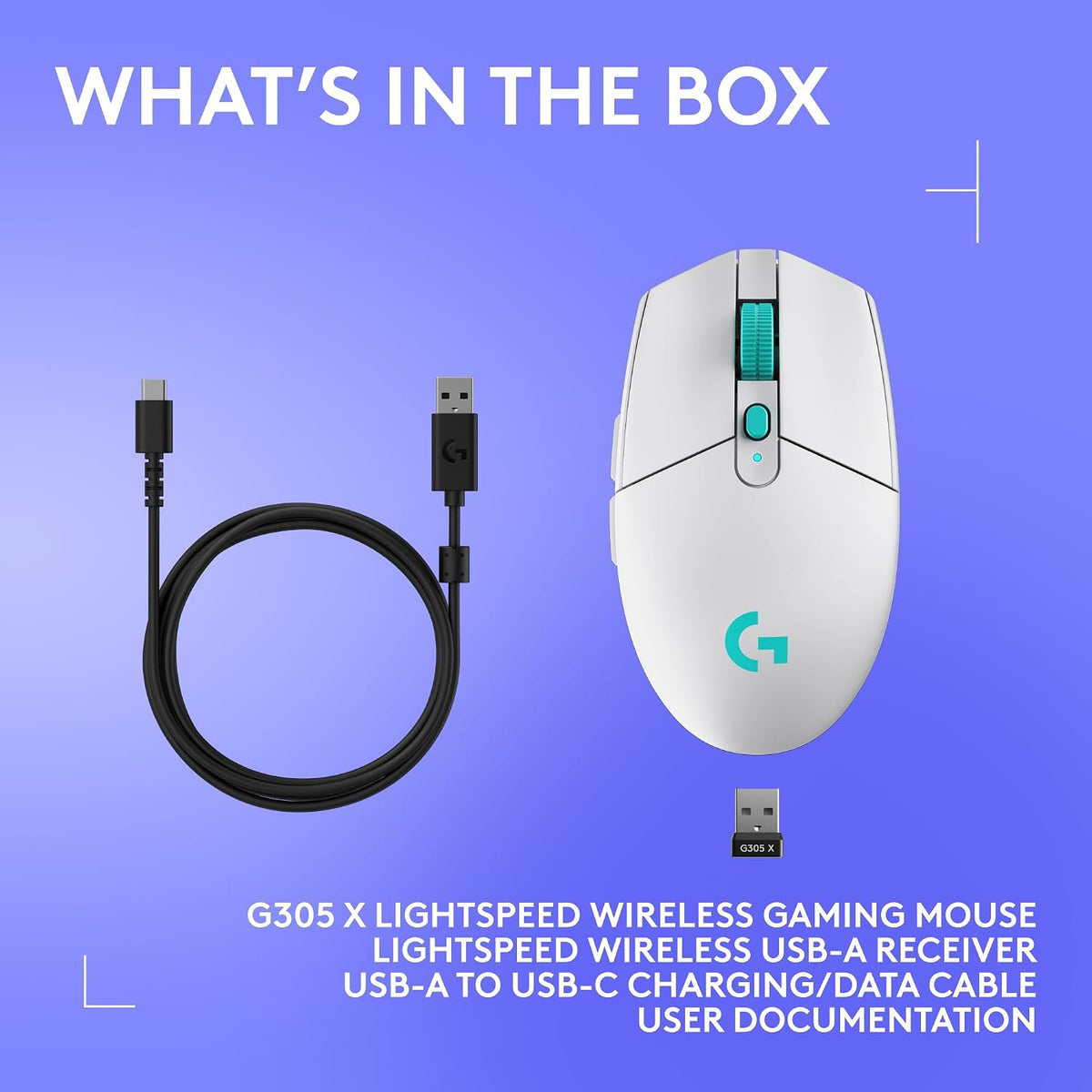 Logitech G305 X SUPERLIGHT Gaming Mouse — White