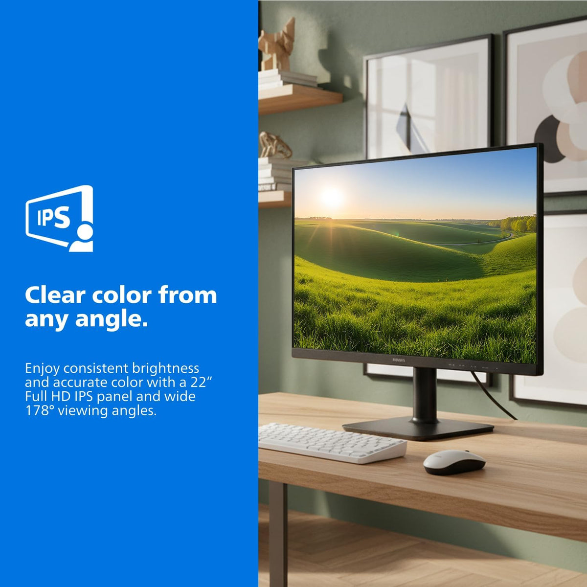 Philips 22E2N1100 22" FHD 120Hz Overclocked IPS VESA Computer Monitor — Black