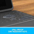 Logitech Rugged Folio Keyboard Case for iPad 7th / 8th / 9th Gen — Graphite