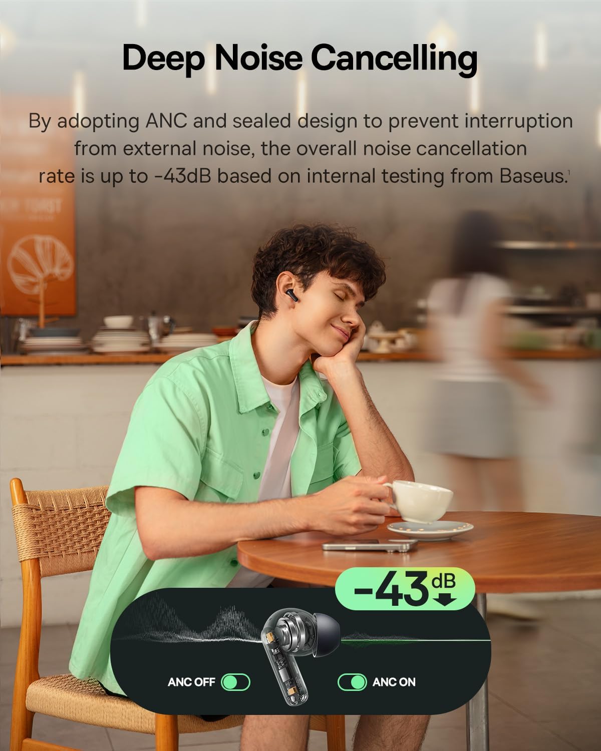 Baseus Bass BP1 NC Noise-Cancelling Earbuds — Black