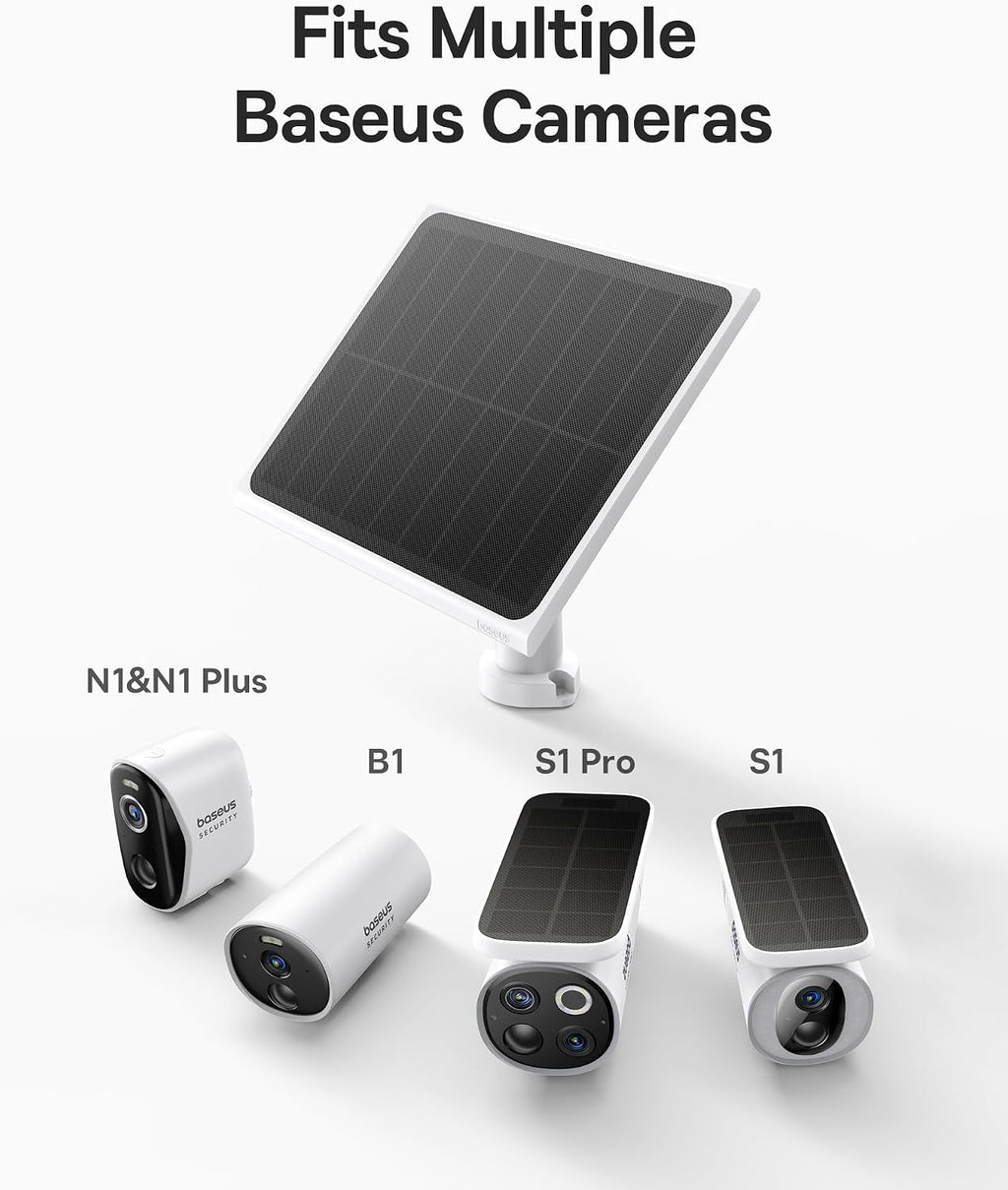 Baseus A1 3W Solar Panel for Wireless Outdoor Security Camera, IP67 Waterproof, 4 Meters Cable
