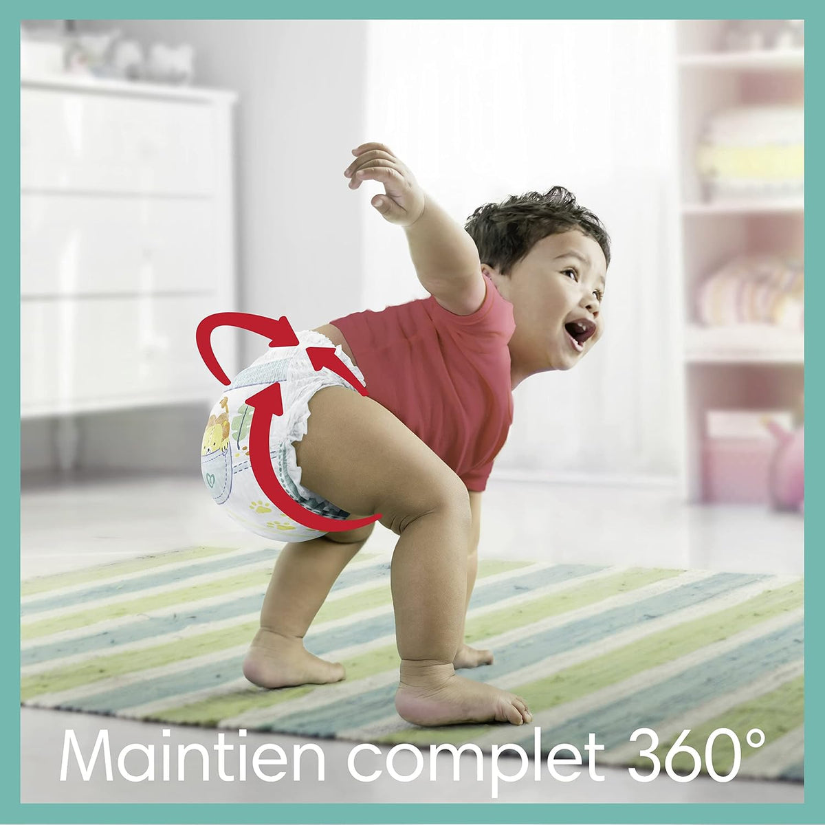 Pampers Baby-Dry Size 5, 132 Nappy Pants, (12-17kg), Easy-On for Up to 12 Hours of Breathable Dryness, Monthly Pack- Packaging may vary