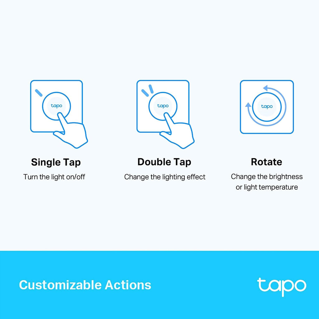 Tapo TP-Link S200D Smart Remote Dimmer Switch, Multiple Ways Control, Real-Time Notifications, No wire Required, Battery included, Hub Required sold separately, Easy Setup and Use