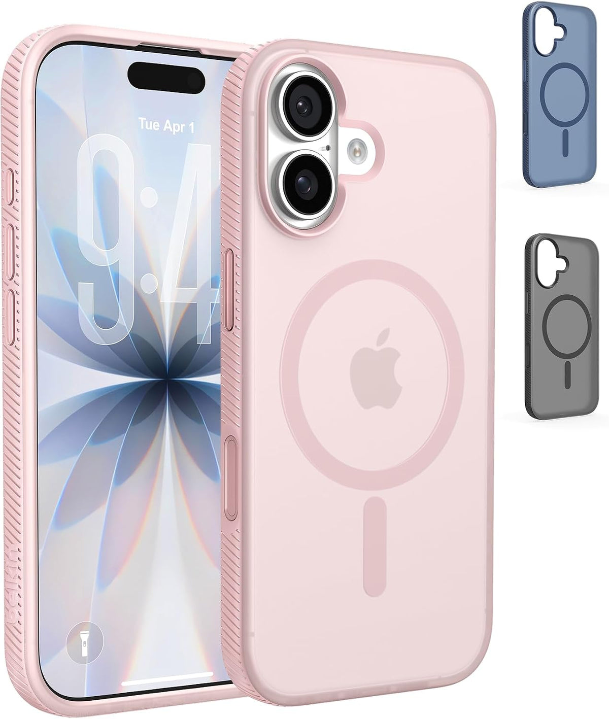 Belkin SheerForce Grip MagSafe Compatible iPhone 17 Case with Slim Design & Anti-Slip Side Lines - Magnetic, Transparent, & Shockproof Protective iPhone Case - Pink