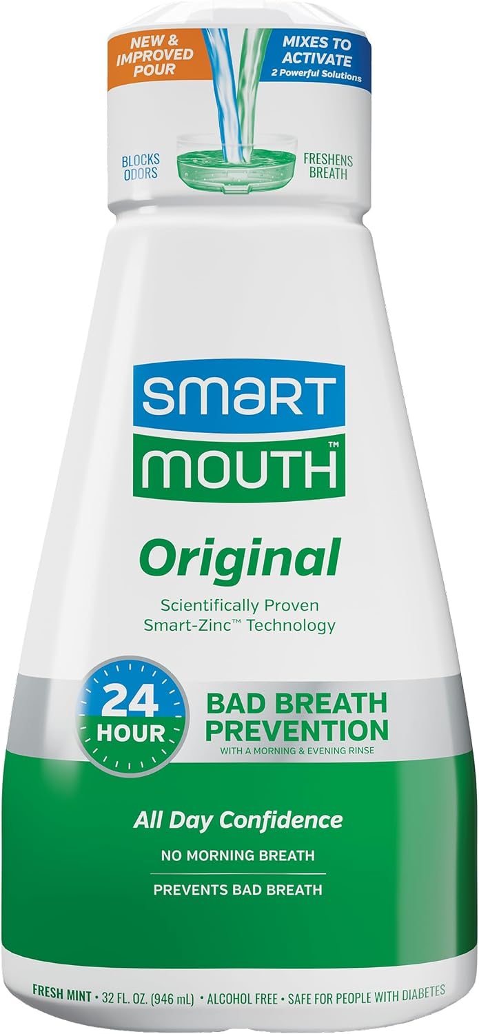SmartMouth Original Zinc Activated Mouthwash, Fresh Mint, 32 fl oz — front product image