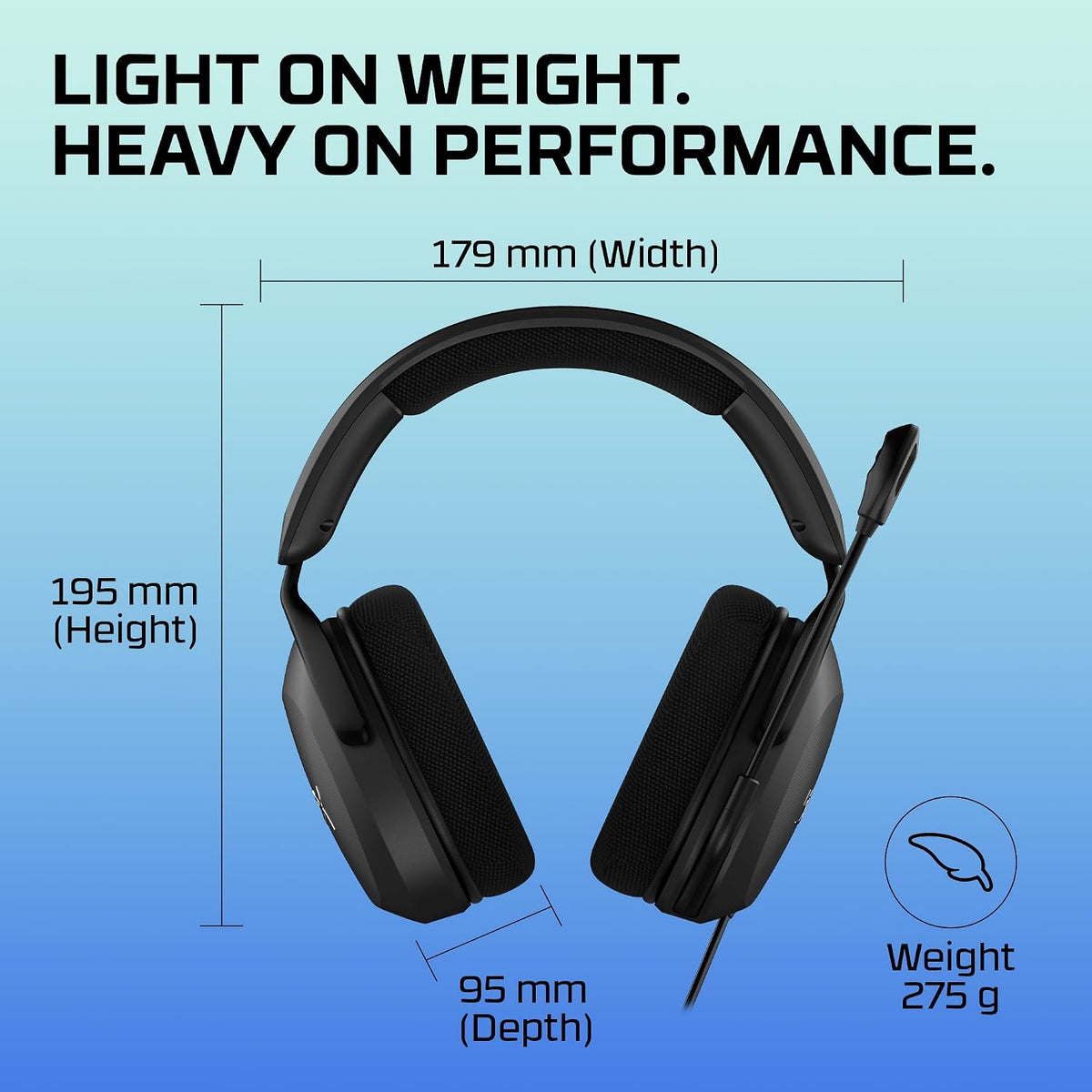 HyperX Cloud Stinger 2 Core DTS Headphone X Spatial Audio Gaming Headset, Black, Medium, Wired — product image 3