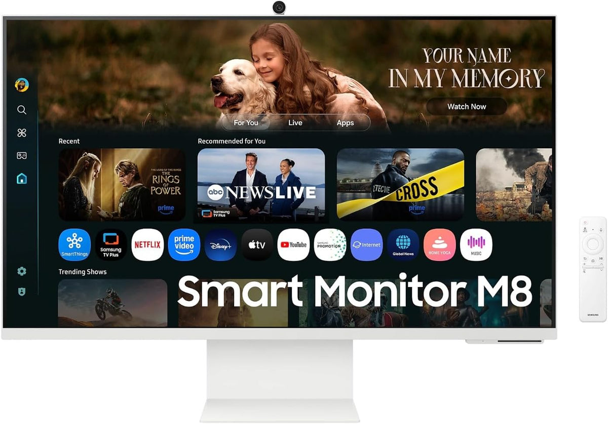 Samsung 32" M8 M80F Smart Monitor (AI & Smart Features) 4K (3,840 x 2,160) 60hz, With Camera USB Type C, Height Adjustable, For Entertainment and Work, LS32FM801UMXUE