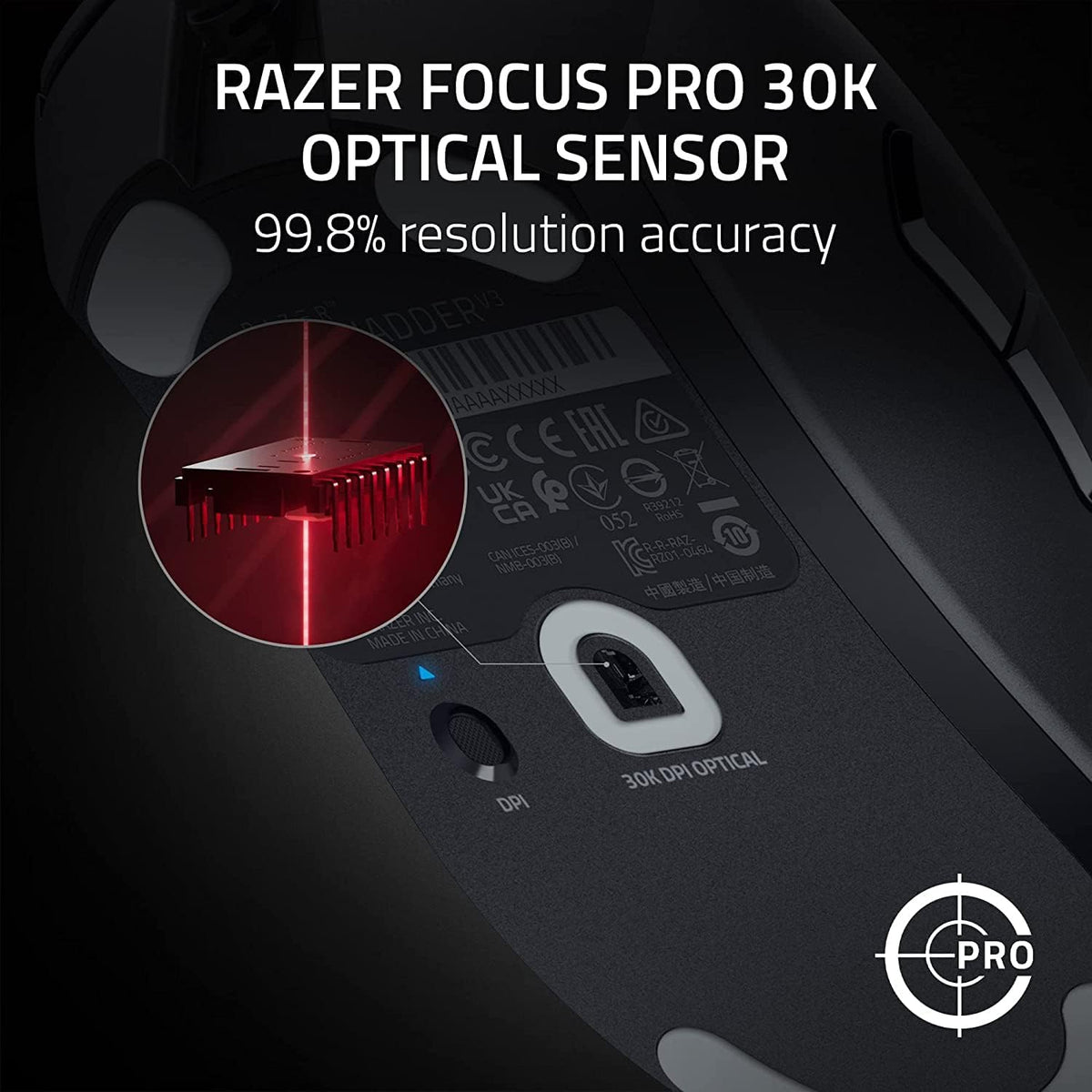 Razer DeathAdder V3 Pro Wireless Gaming Mouse + HyperPolling Wireless Dongle — Black — product image 4