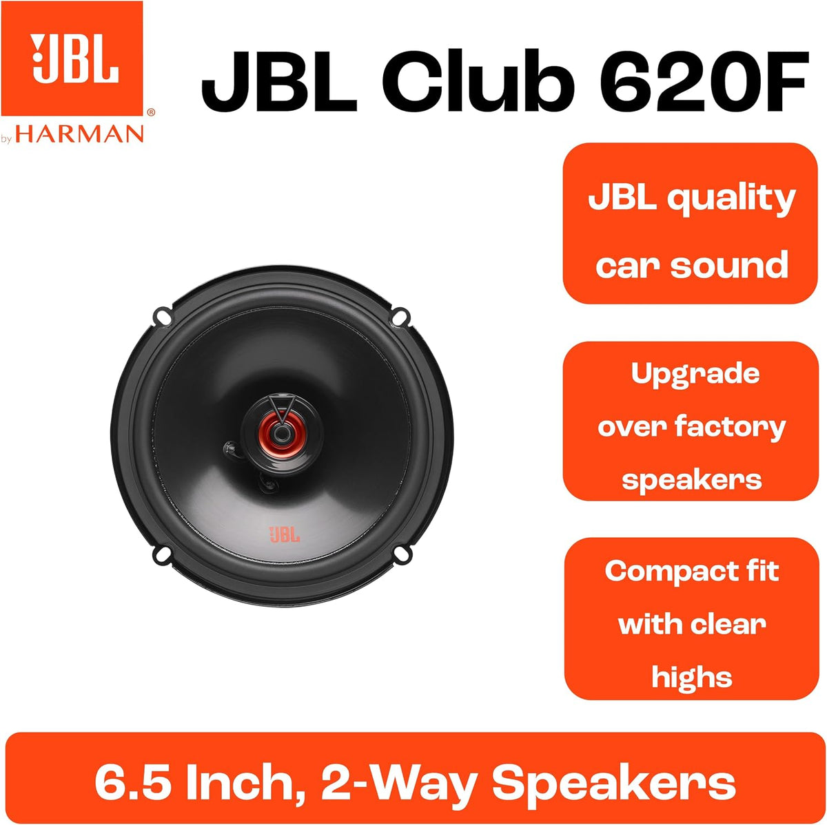 JBL Club 620F 6.5-Inch Car Speakers — Pair