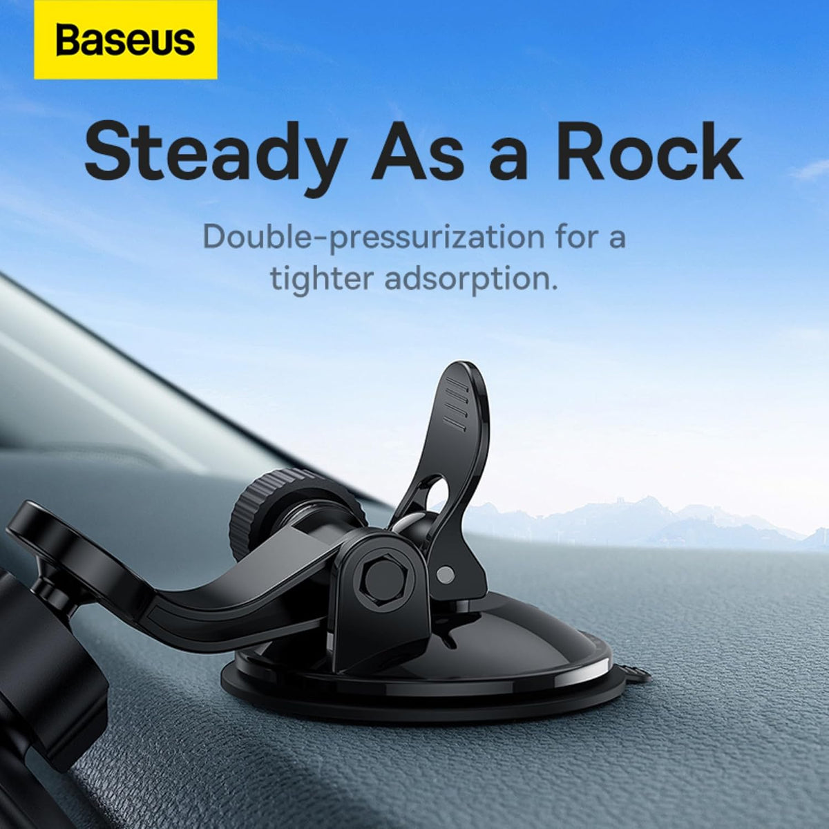 Baseus UltraControl Series 2-in-1 Car Phone Holder, Auto Clamping Car Phone Mount, Universal Phone Holder for Car Applicable — Auto Clamping- UCL — Black