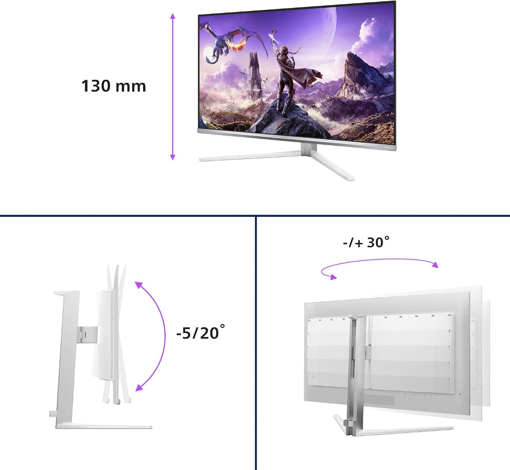 Philips Evnia 8000 32M2N8900P/00 computer monitor 80 cm (31.5") 3840 x 2160 pixels 4K Ultra HD QD-OLED White: — White