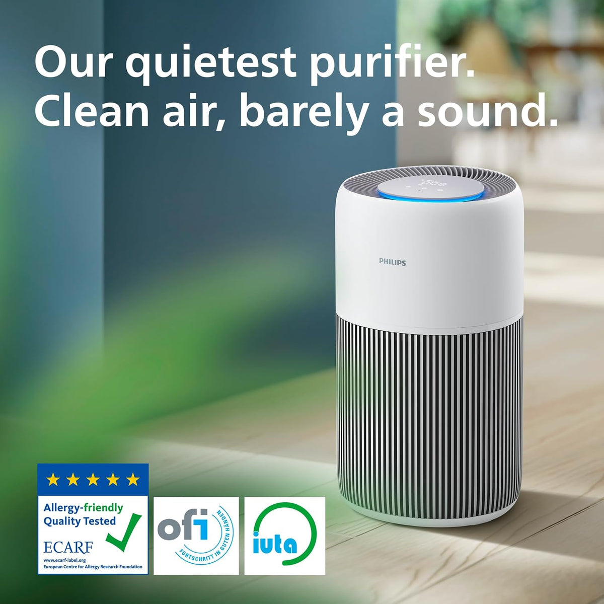 Philips Air Purifier, For Rooms Up To 109m², 420m³/h CADR, Sleep Mode — Arctic White + Beige