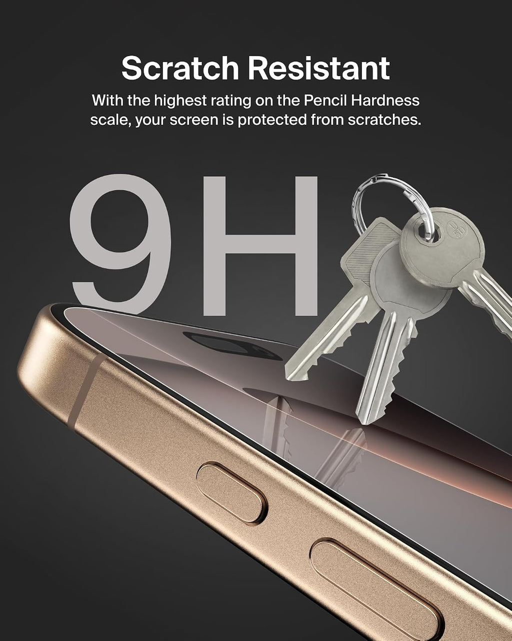 Belkin ScreenForce TemperedGlass iPhone 16 Pro Screen Protector, slim design, crystal clear, scratch-resistant, bubble-free application included, full screen tempered glass protector for iPhone 16 Pro