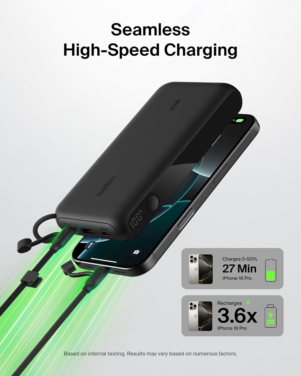 Belkin BoostCharge 20000mAh Power Bank with Digital Battery Display - Black