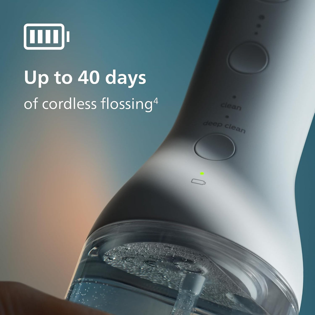 Philips SONICARE Philips Power Flosser 3000 Cordless, Oral Irrigator, White HX3826/21 — New White + 2 Nozzles