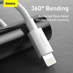 Baseus Simple Wisdom Series PD 2.4A USB To Lightning Cable 2Pack 4.9ft iPhone Charger High-Speed Data Cable — 4.9 Feet