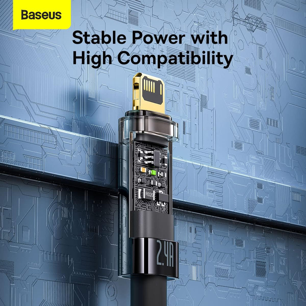 Baseus Explorer Auto Power-Off USB-A to Lightning Cable 2.4A — 1m — Black