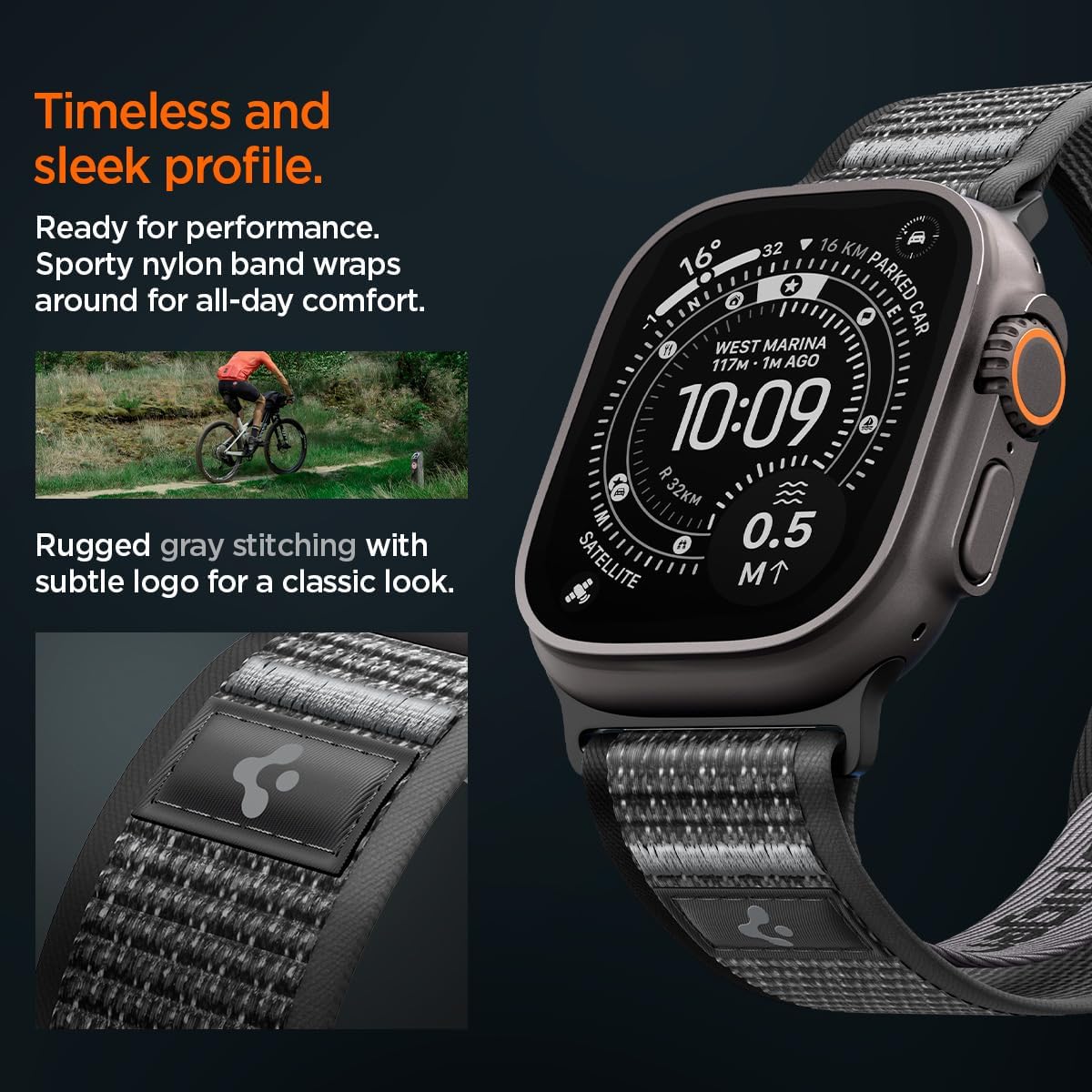 Spigen Athlex Air 2 for Apple Watch Band for Apple Watch Ultra 4/3/2/1 49mm — Active Black Gray — product image 5
