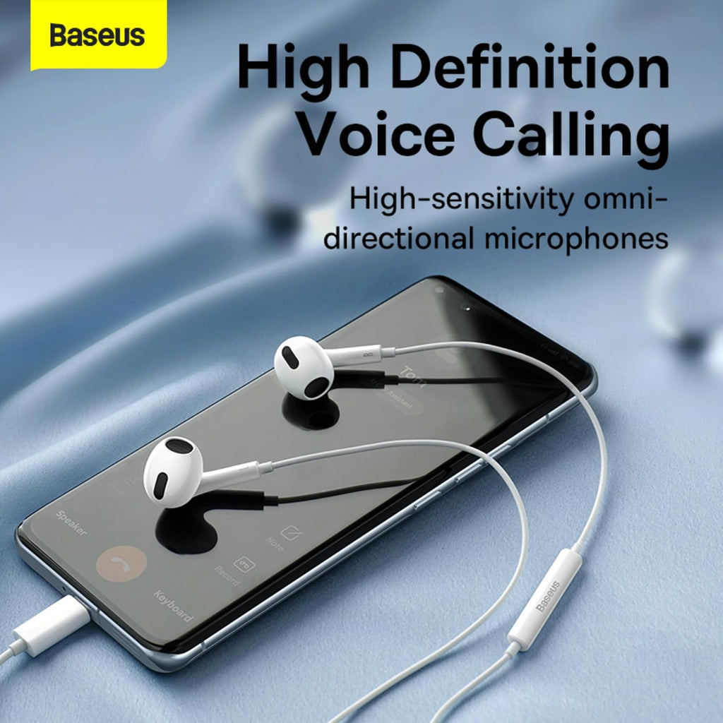 Baseus Encok C17 USB-C Wired Earphones — White
