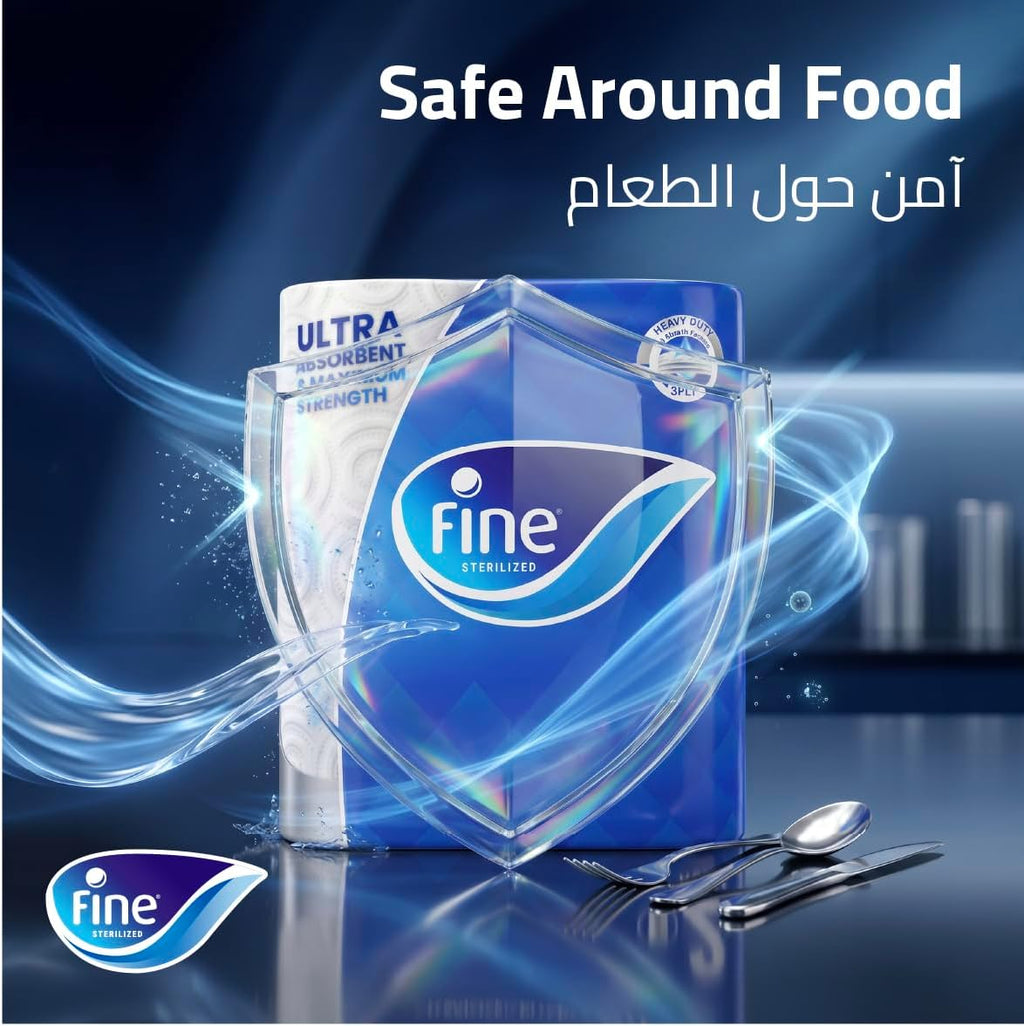 Fine Kitchen Super Towel Pro, 6 Rolls 60 Sheets x 3 Ply Paper Tissue. Packaging may vary — additional view 2