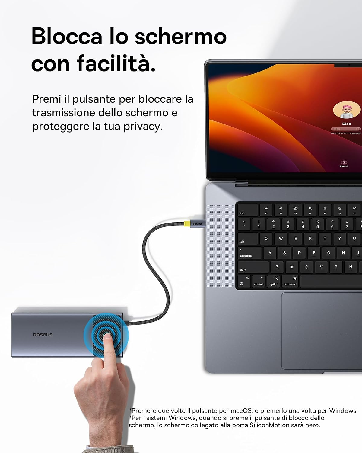 Baseus 7 in 1 USB C Hub Dual HDMI Adapter for MacOS with 2 HDMI, 10Gbps USB-A and USB-C, 2 USB-A 3.0, 100W PD, Docking Station for Laptop MacBook Pro Air M1 M2 M3 — 7 in 1 for MacOS — Grey