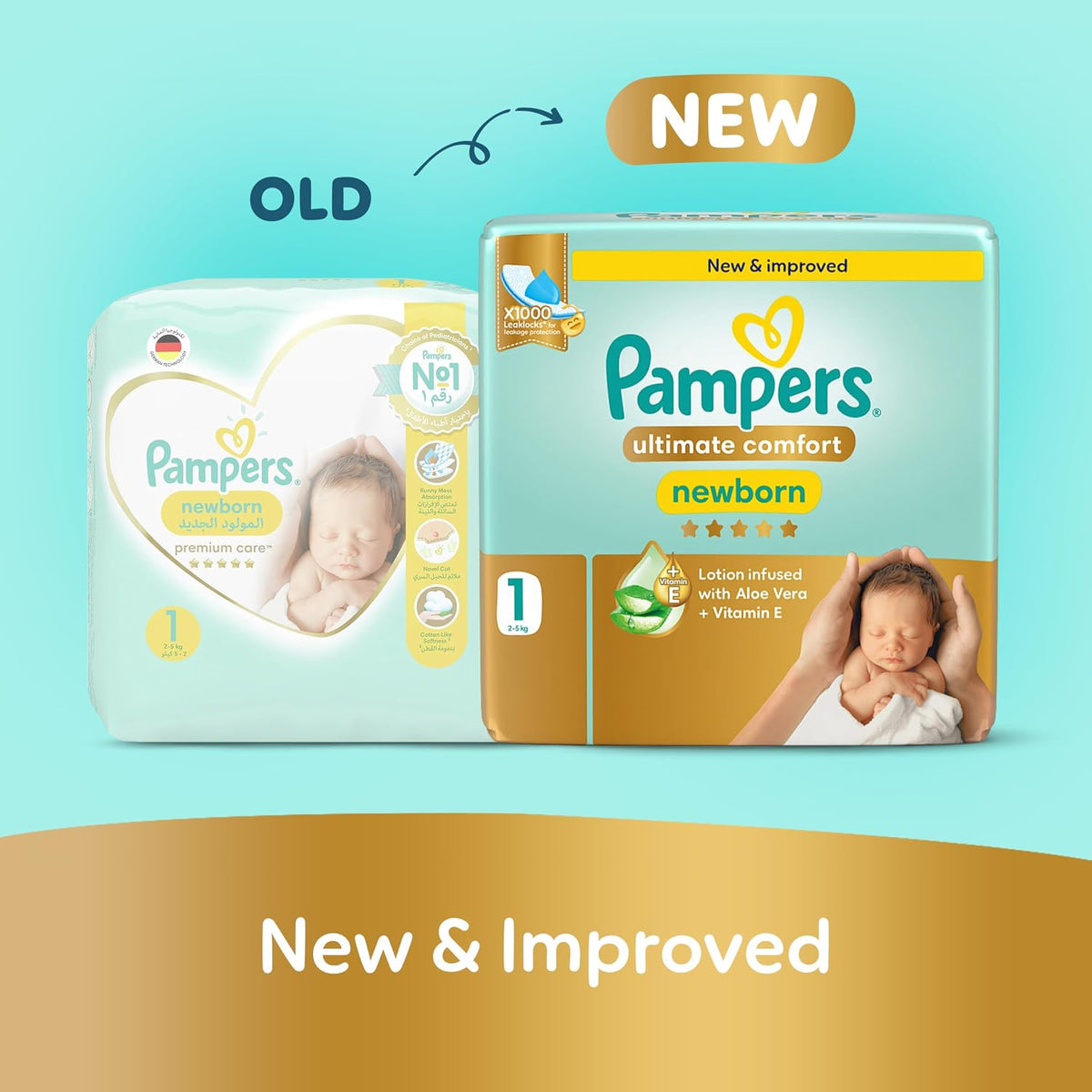 Pampers Ultimate Comfort Premium Taped Diapers 2-5kg Size 1 Mega 86 Count