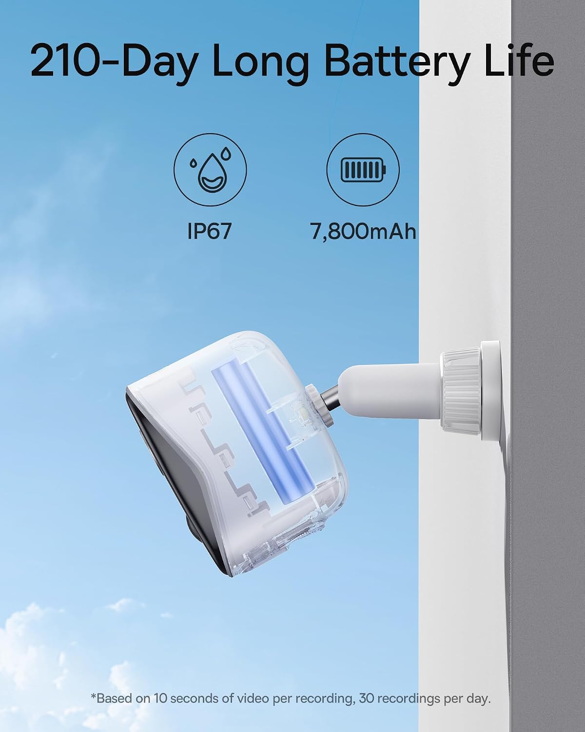 Baseus N1 Add-On Wireless Outdoor Security Camera 2K — Requires Base Station — White