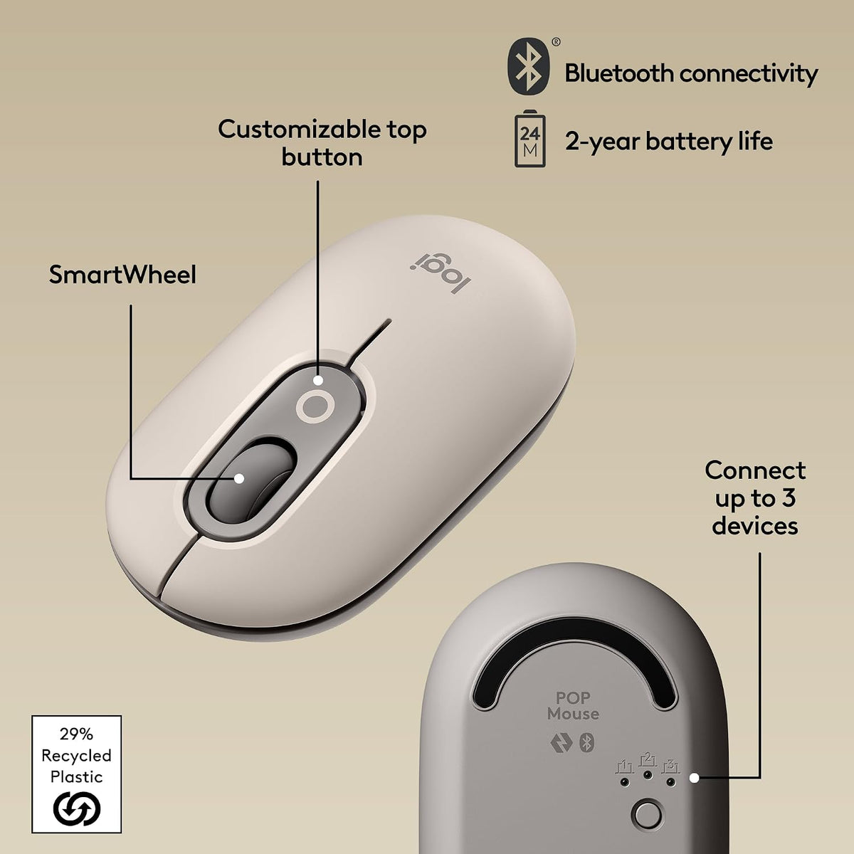 Logitech POP Mouse Wireless Mouse — Mist