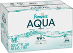 Pampers Aqua Pure Sensitive Baby Wipes, 99% Water, Hypoallergenic, Unscented (896 Count, 16 Flip-Top Packs)