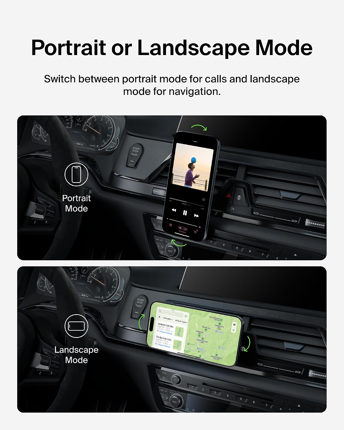 Belkin MagSafe Car Vent Mount PRO for iPhone 12, 12 Pro, 12 Pro Max, 12 Mini Keeps All iPhone 12 Models Magnetically Mounted While You Drive, Silver, WIC002, WIC002btGR