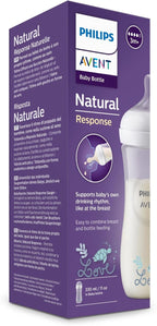 Philips AVENT Natural Response Baby Bottle 330 ml with Flow Rate 4, Teat from 3 Months (SCY906/11) — transparent