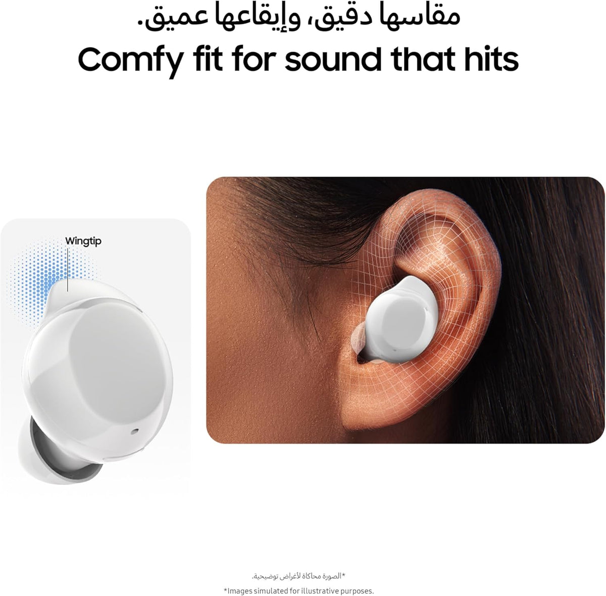 Samsung Galaxy Buds Core True Wireless Bluetooth Earbuds, Active Noise Cancellation, Secure Fit with Wingtip, White (Renewed)